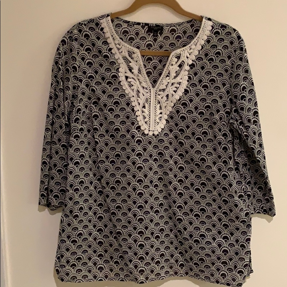 Blue and white shirt